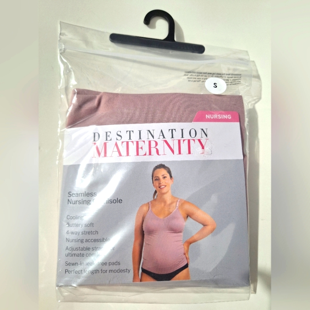 Destination Maternity Seamless Nursing Cami - Pink - NEW